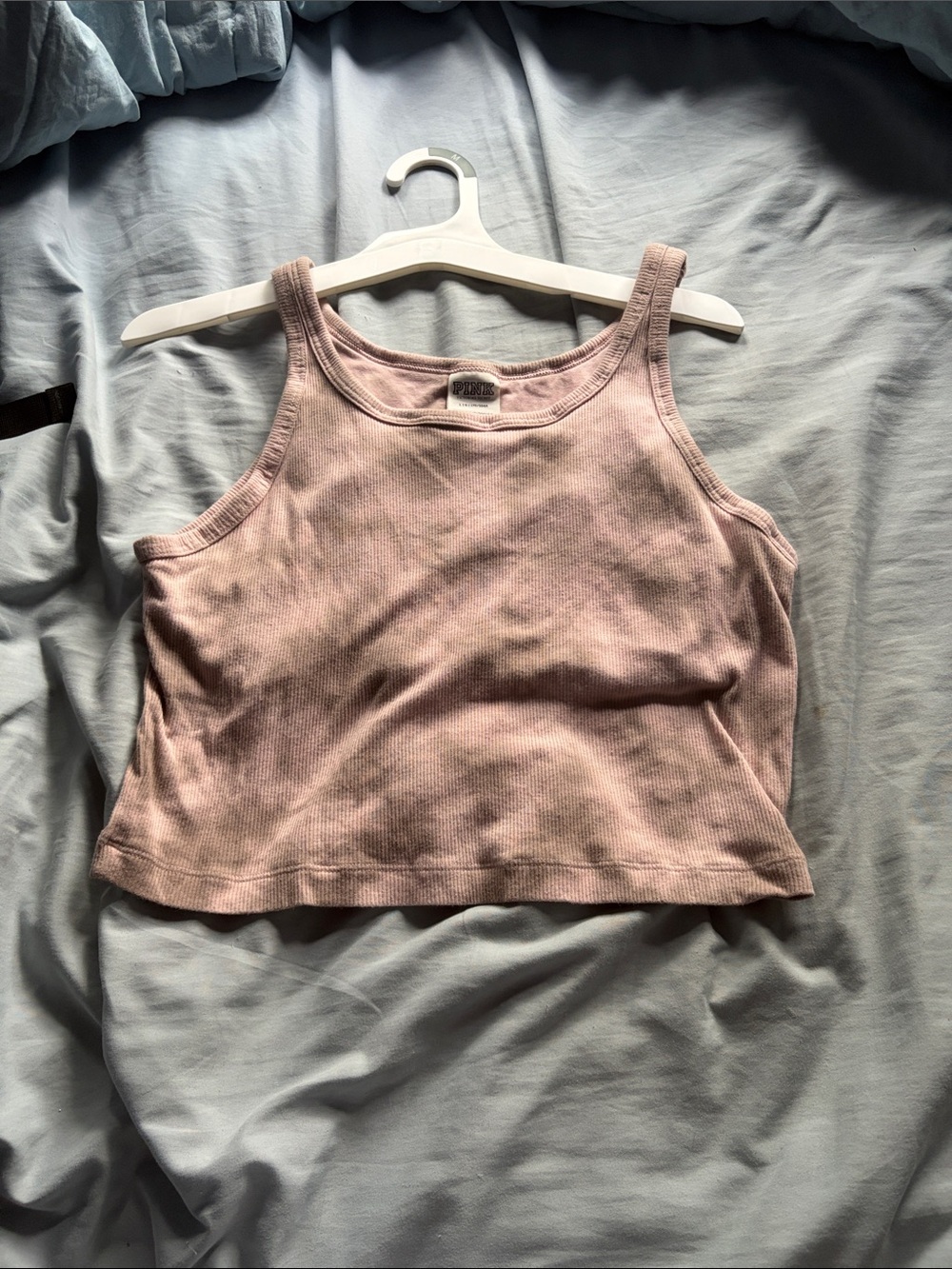 Women's Ribbed Crop Tank Top - Blush Pink